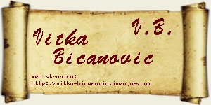 Vitka Bicanović vizit kartica